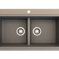 BOCCHI BAVENO LUX 34" Double Bowl Granite Composite Kitchen Sink in Mink top view