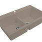 BOCCHI BAVENO LUX 34" Double Bowl Granite Composite Kitchen Sink with Integrated Workstation and Accessories in Mink - perspective