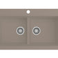 BOCCHI BAVENO LUX 34" Double Bowl Granite Composite Kitchen Sink with Integrated Workstation  - Mink top view
