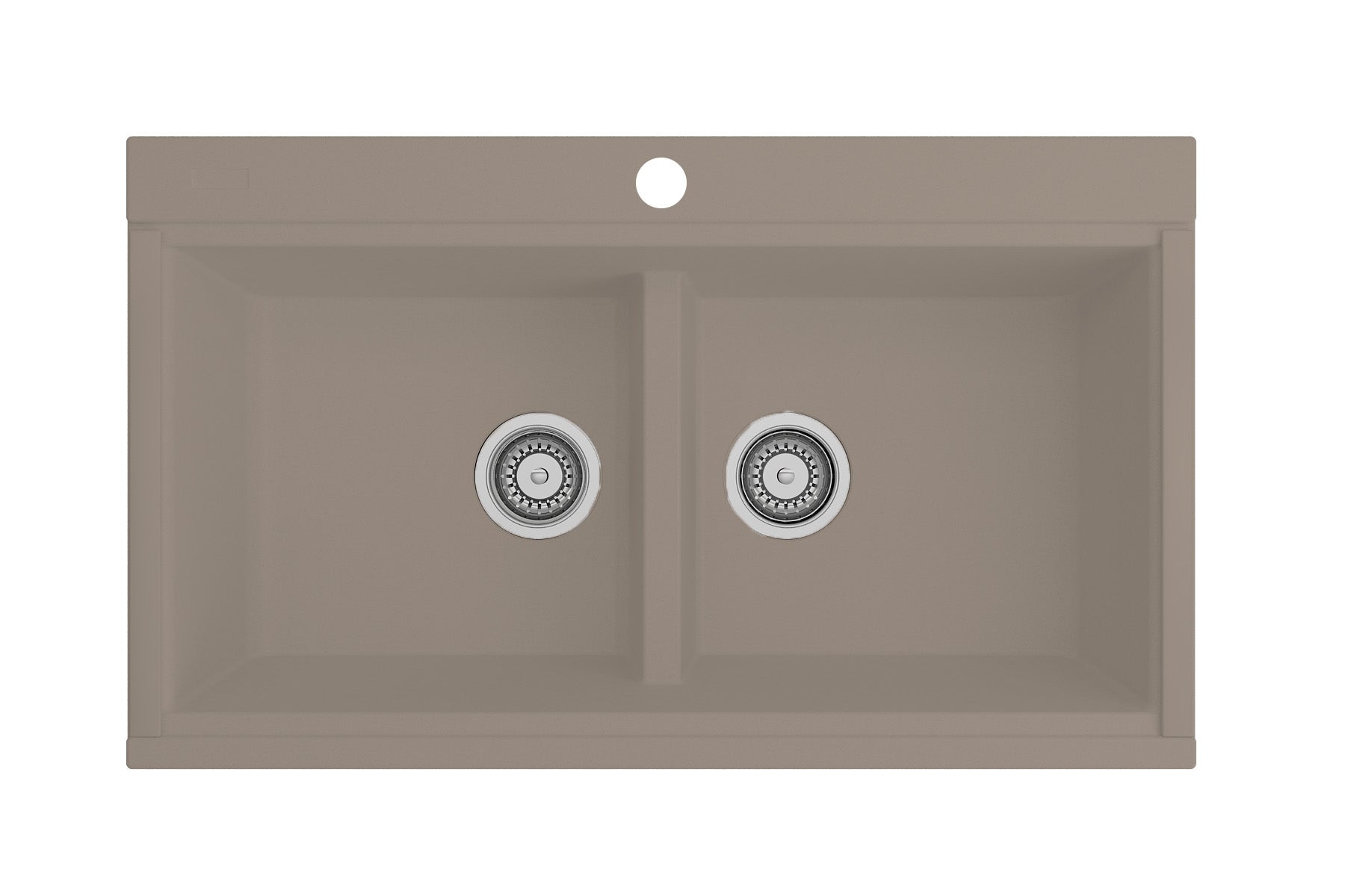BOCCHI BAVENO LUX 34" Double Bowl Granite Composite Kitchen Sink with Integrated Workstation  - Mink top view