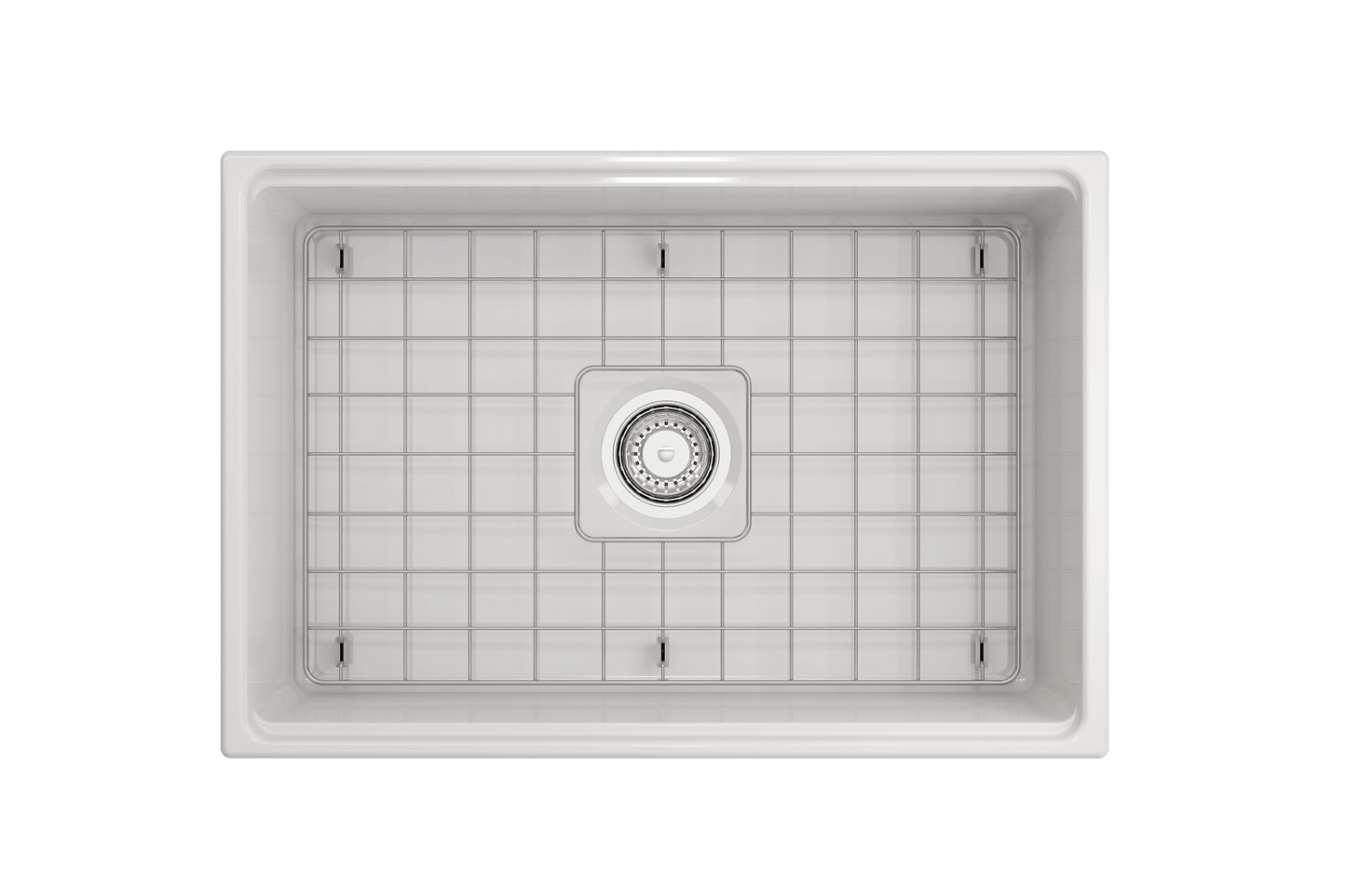 BOCCHI CONTEMPO 27" Fireclay Farmhouse Workstation Kitchen Sink with Accessories top view
