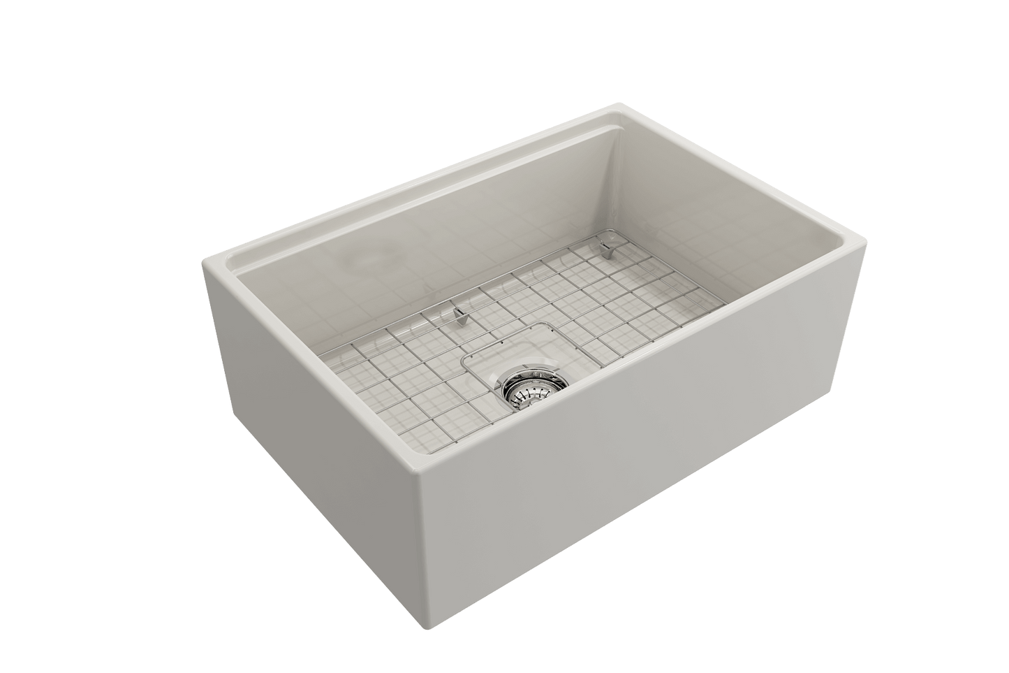 BOCCHI CONTEMPO 27" Fireclay Farmhouse Workstation Kitchen Sink with Accessories - Top view of sink