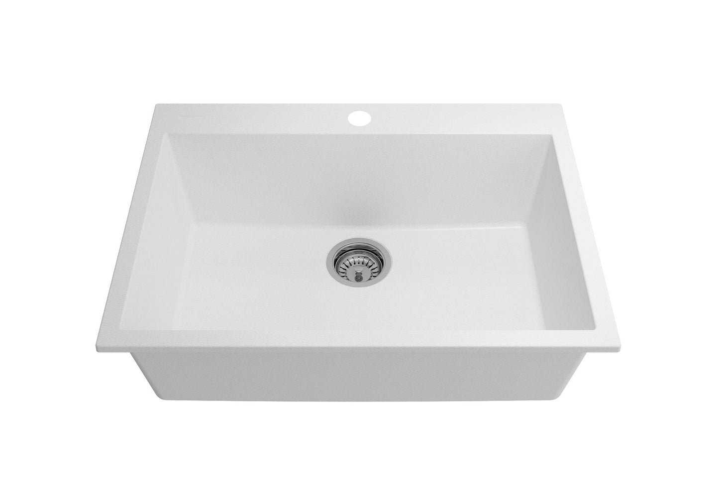 BOCCHI CAMPINO UNO 27" Dual-Mount Single Bowl Granite Composite Kitchen Sink from above, showcasing its spacious design.