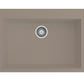 Top view of BOCCHI CAMPINO UNO 27" Dual-Mount Single Bowl Granite Composite Kitchen Sink in Mink color without faucet hole.