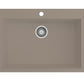 Top view of BOCCHI CAMPINO UNO 27" Dual-Mount Single Bowl Granite Composite Kitchen Sink in Mink color with faucet hole.