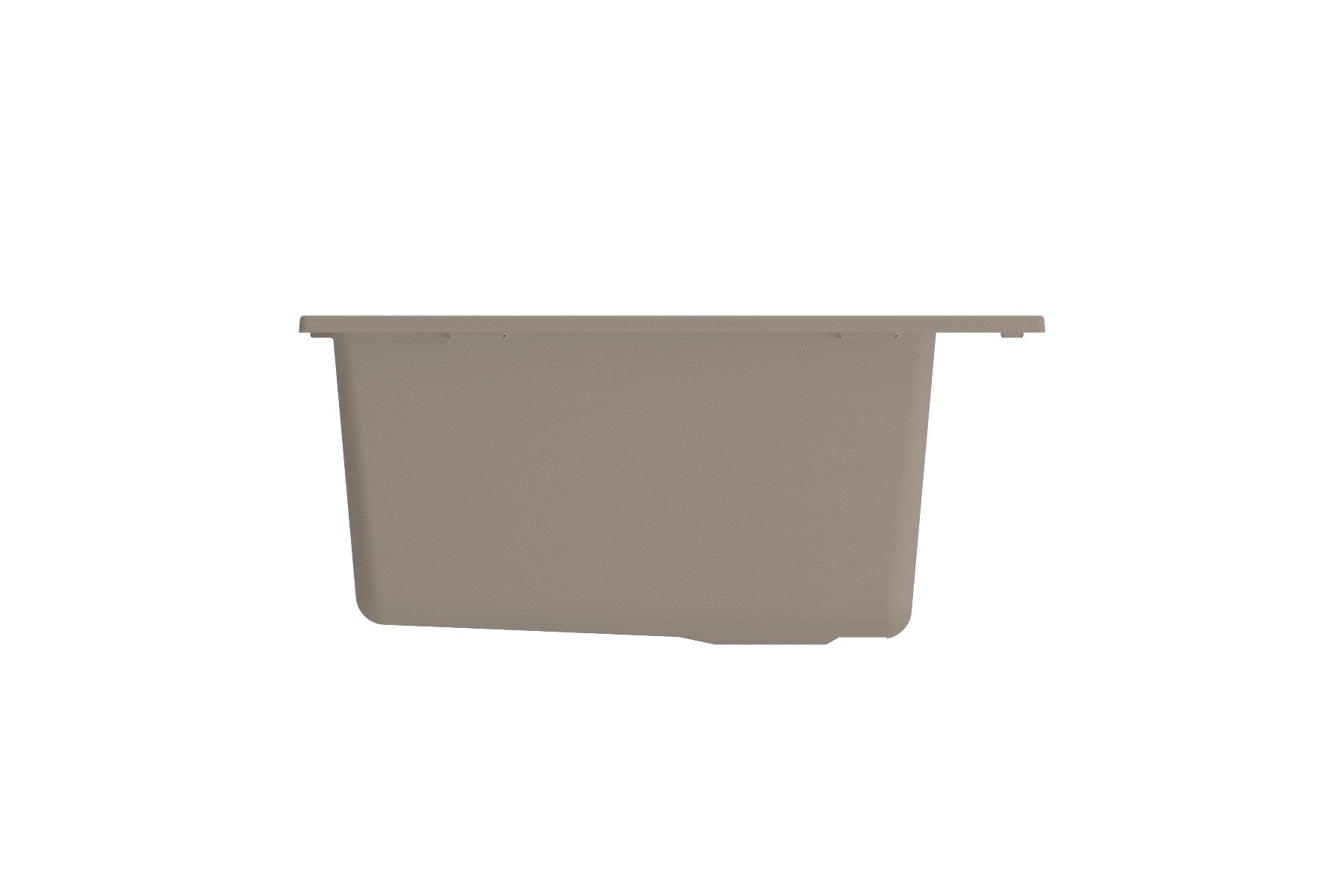 BOCCHI CAMPINO UNO 27" Dual-Mount Single Bowl Granite Composite Kitchen Sink in Mink color right side view.
