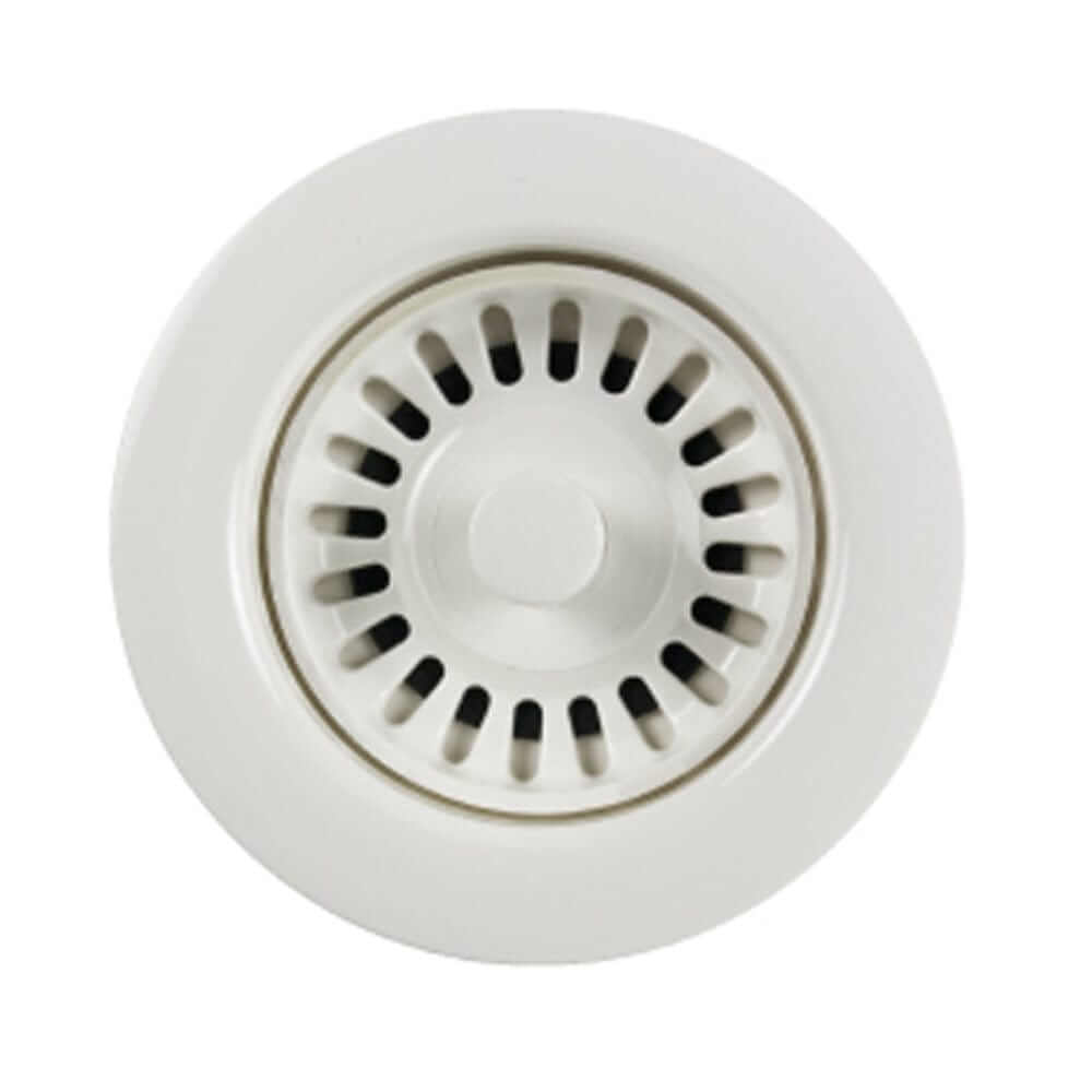 Houzer 3.5" White Plastic Basket Strainer for Quartztone Sinks - 190-9261 top view of the strainer