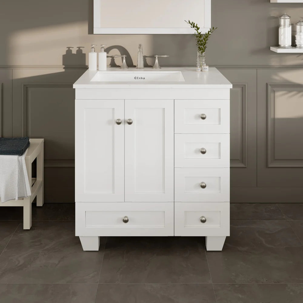 Main product image for Eviva Acclaim 30" single sink bathroom vanity in white