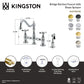 Kingston KS3277BEXBS Essex Bridge Kitchen Faucet with Brass Sprayer, Brushed Brass features detailed measurements and specifications.