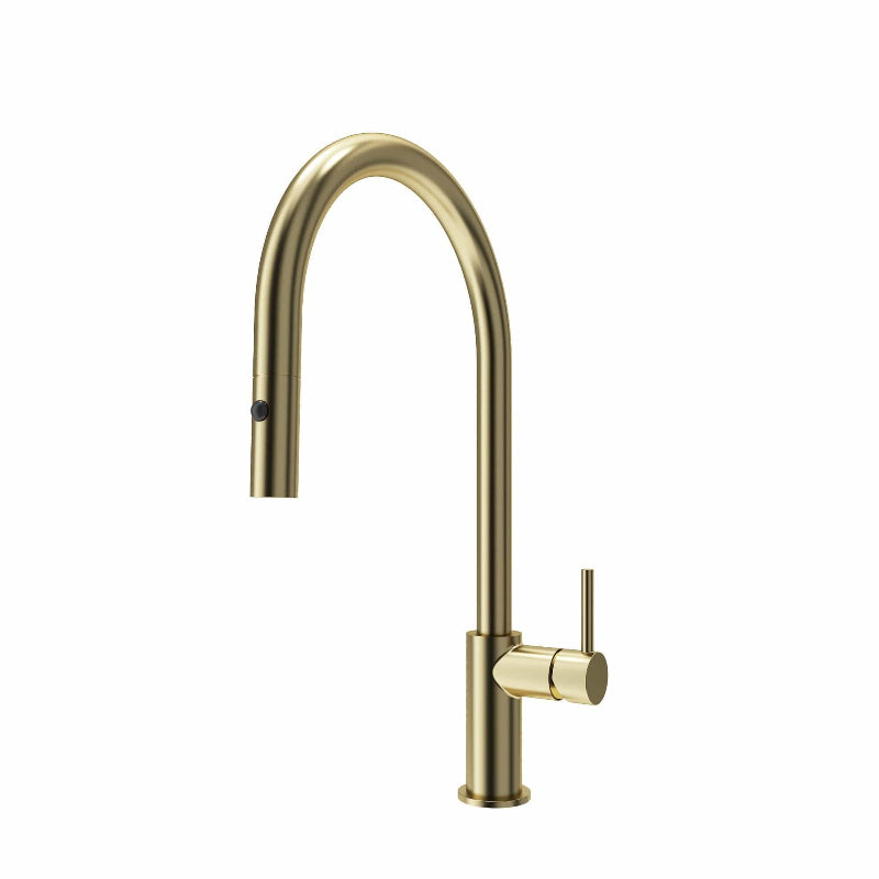 BOCCHI BAVENO DUO Pull-Down Kitchen Faucet Brushed Gold showing handle