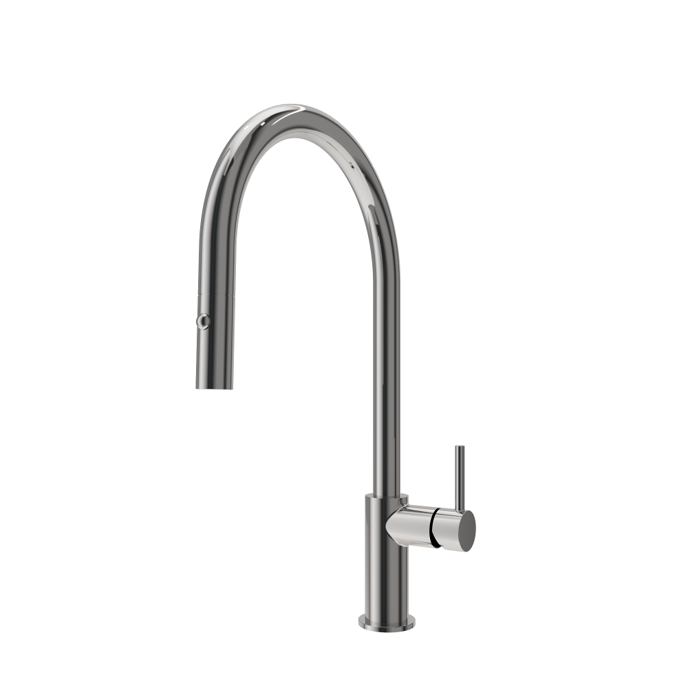 Side view of Bocchi Baveno Duo in Chrome showing control handle