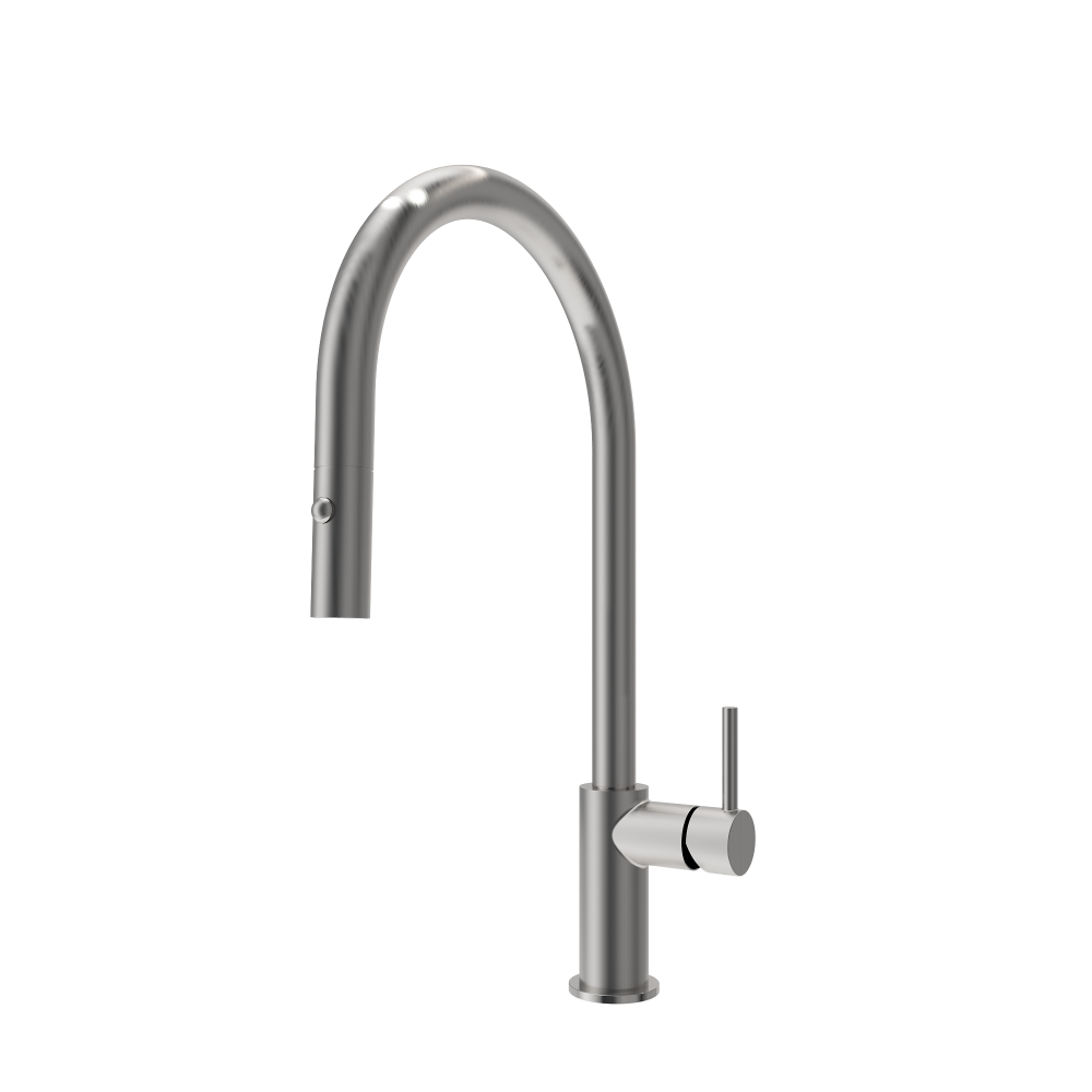 Bocchi Baveno Duo Faucet Stainless Steel Side Image showing handle