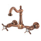 Kingston KS1263BEX Essex Two-Handle Wall Mount Bridge Kitchen Faucet, Antique Brass in antique copper finish