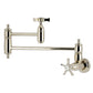 Kingston Brass KS3103NX Hamilton Wall Mount Pot Filler Faucet, Antique Brass with foldable swing arms.