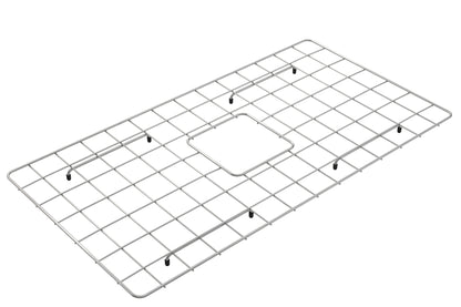 BOCCHI Stainless Steel Sink Grid for 33" Farmhouse Fireclay Sinks - Stainless Steel finish with rubber feet for protection.