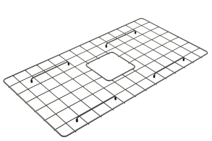 BOCCHI Stainless Steel Sink Grid for 33" Farmhouse Fireclay Sinks in Gun Metal finish for premium sink protection.