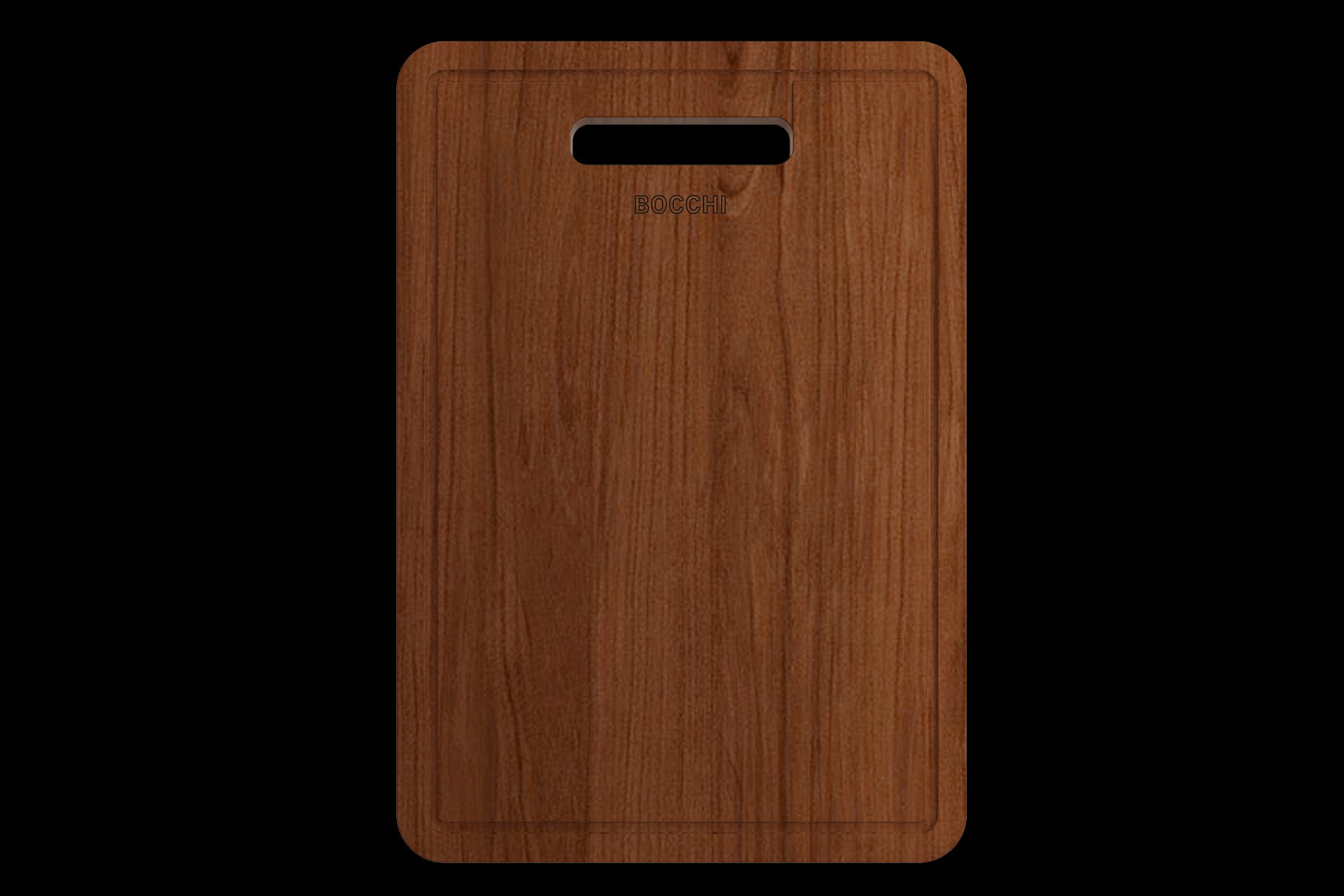 BOCCHI Wooden Cutting Board/Cover for Baveno w/ Handle - Sapele Mahogany for 1633 sinks (Outer Ledge)