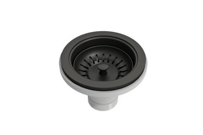 BOCCHI Kitchen Sink Strainer for Fireclay and Granite Sinks in elegant black finish.