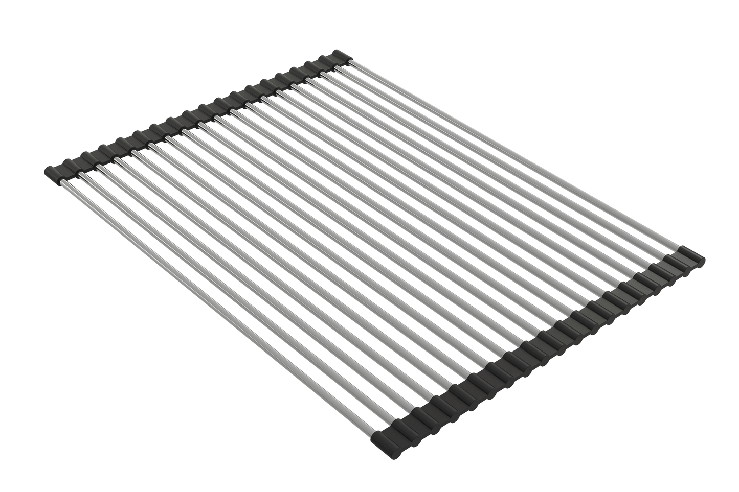BOCCHI Roller Mat Stainless Steel with Black Edging for Baveno Sinks - 2350 0004 on a transparent background.