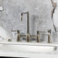 Kingston KS8287DLBS Concord Bridge Kitchen Faucet with Brass Sprayer, Brushed Brass image against marble backdrop