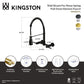 Kingston Brass GS8287CTL Continental Double-Handle Wall-Mount Pre-Rinse Bridge Kitchen Faucet, Brushed Brass illustration