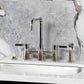 Kingston KS8287DKLBS Kaiser Bridge Kitchen Faucet with Brass Sprayer, Brushed Brass on marble background