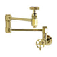 Kingston Brass KS5103RKX Webb Wall Mount Pot Filler Faucet with Knurled Handle, Antique Brass