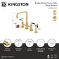 Kingston KS8257CKLBS Kaiser Bridge Kitchen Faucet with Brass Sprayer, Brushed Brass design features solid brass construction.