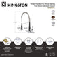 Gourmetier GSY8878CTL Continental Single-Handle Deck-Mount Pre-Rinse Kitchen Faucet, Brushed Nickel diagram with specifications.