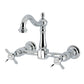 Kingston KS1263BEX Essex Two-Handle Wall Mount Bridge Kitchen Faucet, Antique Brass