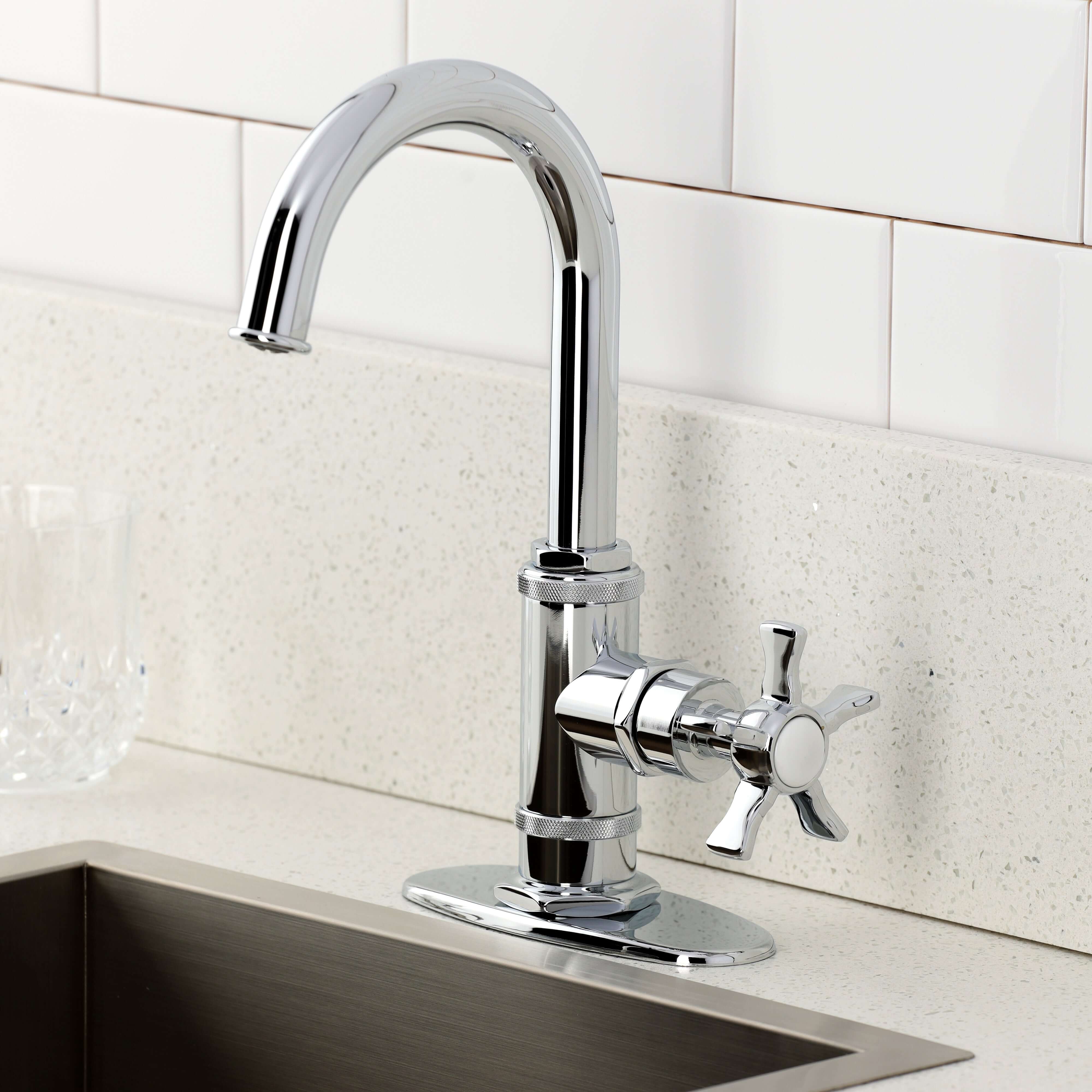 Kingston Brass KSD8503NX Hamilton Single-Handle Bar Faucet, Antique Brass