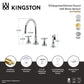 Kingston Brass KS2798BEXBS Essex Double-Handle Widespread Kitchen Faucet with Brass Sprayer, Brushed Nickel