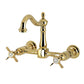 Kingston KS1263BEX Essex Two-Handle Wall Mount Bridge Kitchen Faucet, Antique Brass