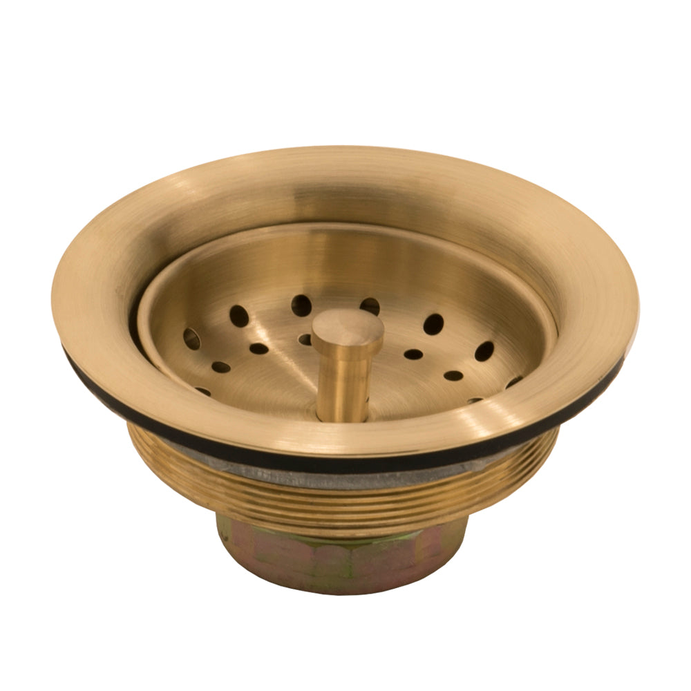 Thompson Traders satin brass 3.5" basket strainer TDB35-PB