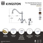 Kingston KS1238PLBS Heritage Two-Handle Kitchen Faucet with Brass Sprayer, Brushed Nickel