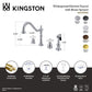 Kingston Brass KB1797PXBS Heritage Double-Handle Widespread Kitchen Faucet with Brass Sprayer, Brushed Brass