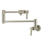 Kingston Brass KS4103KNL Convergent Wall Mount Pot Filler Faucet with Knurled Handle, Antique Brass in Brushed Nickel finish