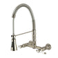 Kingston Brass GS1243BPL Bel-Air Double-Handle Wall-Mount Pre-Rinse Bridge Kitchen Faucet, Antique Brass with brushed nickel finish