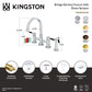 Kingston KS8267DKLBS Kaiser Bridge Kitchen Faucet with Brass Sprayer, Brushed Brass image with dimensions and features.