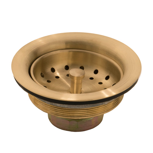 Thompson Traders satin brass 3.5" basket strainer TDB35-PB