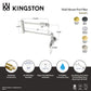 Kingston Brass KS4107PL Metropolitan Wall Mount Pot Filler Faucet, Brushed Brass dimensions and features.