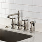 Kingston KS7277BEXBS Essex Bridge Kitchen Faucet with Brass Sprayer, Brushed Brass.