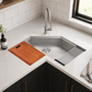 Ruvati 32" Roma Pro Corner Workstation Kitchen Sink - RVH8410ST