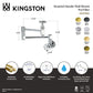 Kingston Brass KS5103RKX Webb Wall Mount Pot Filler Faucet with Knurled Handle, Antique Brass dimensions and specs