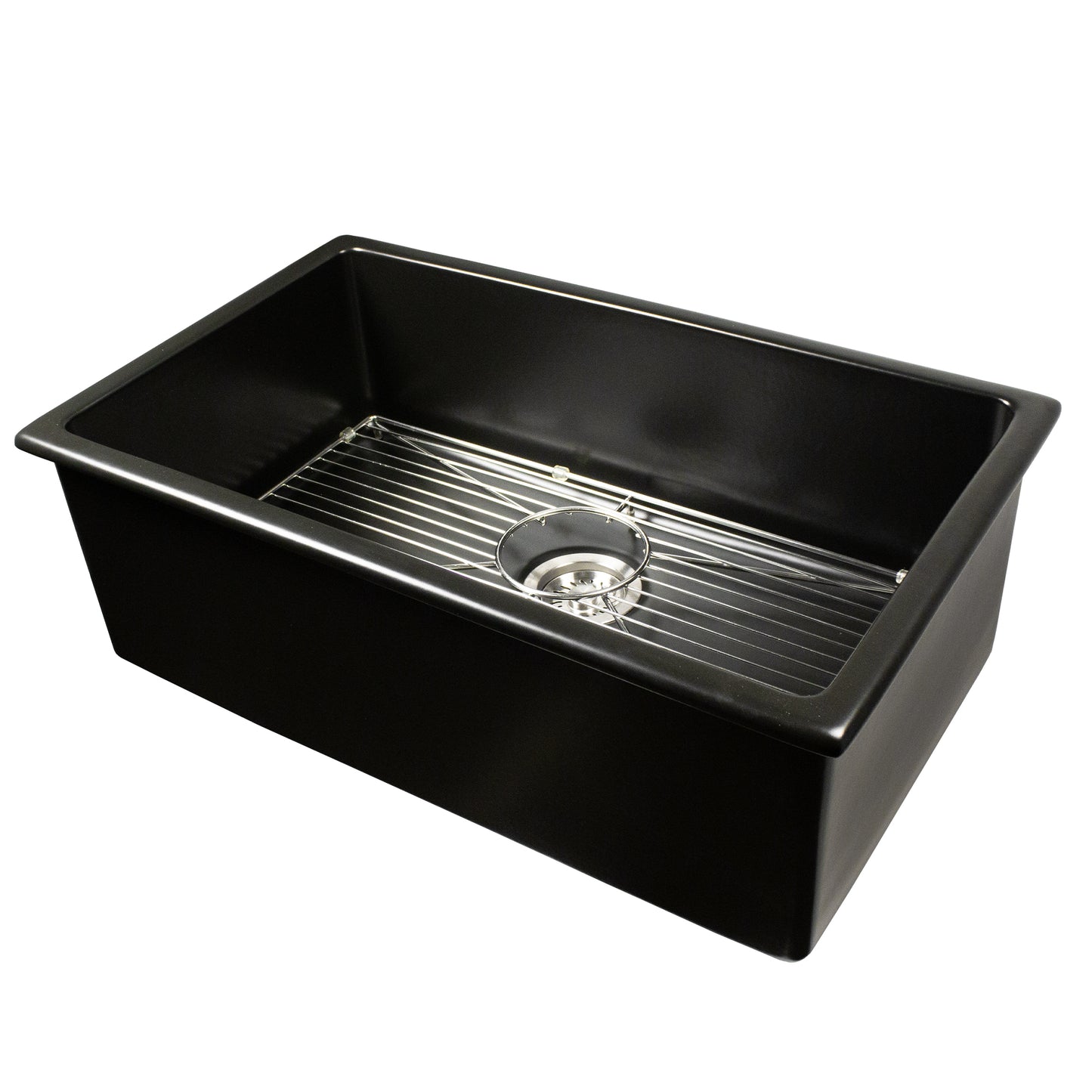 Nantucket Orleans3018-MB matte black fireclay sink, view 3