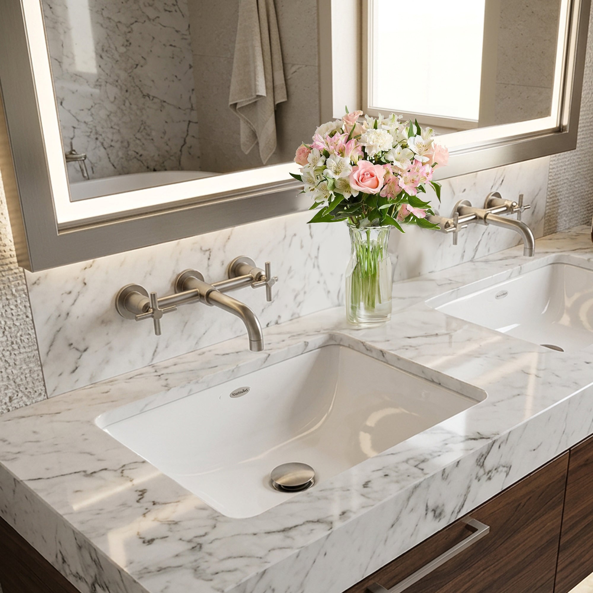 Nantucket UM-19X14-W undermount ceramic bathroom sink, view 8