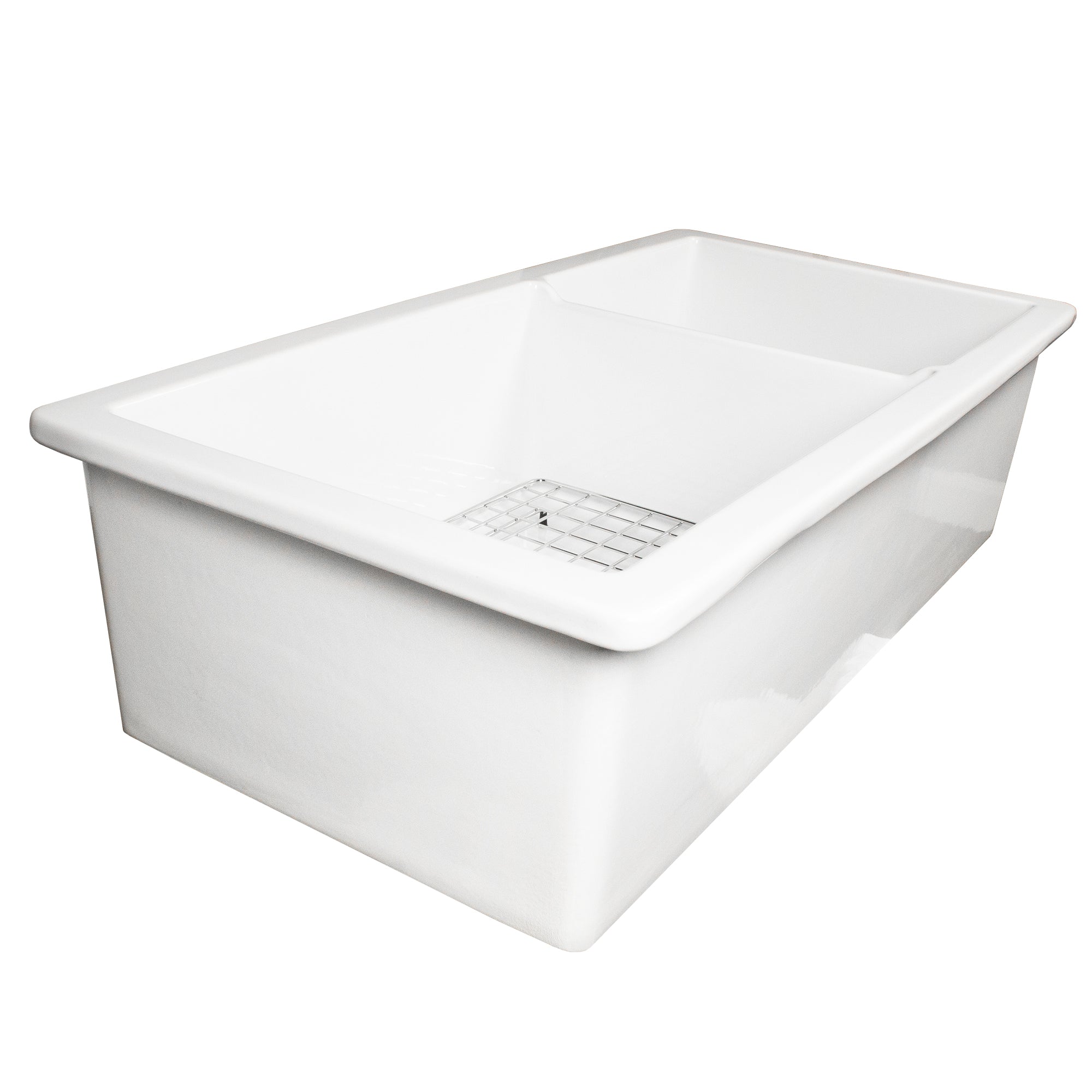 Nantucket Wellfleet-36OSW-DBL fireclay double bowl sink, view 4