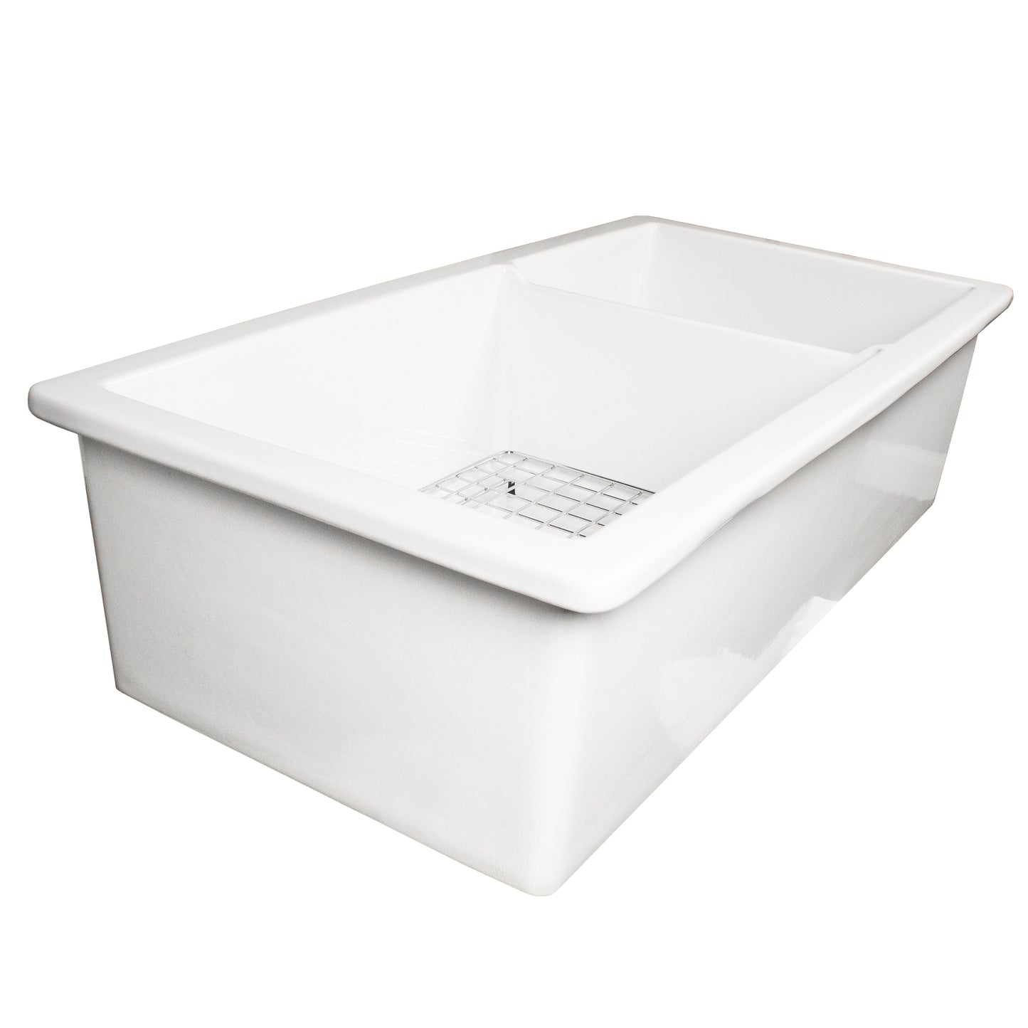Nantucket Wellfleet-36OSW-DBL fireclay double bowl sink, view 4