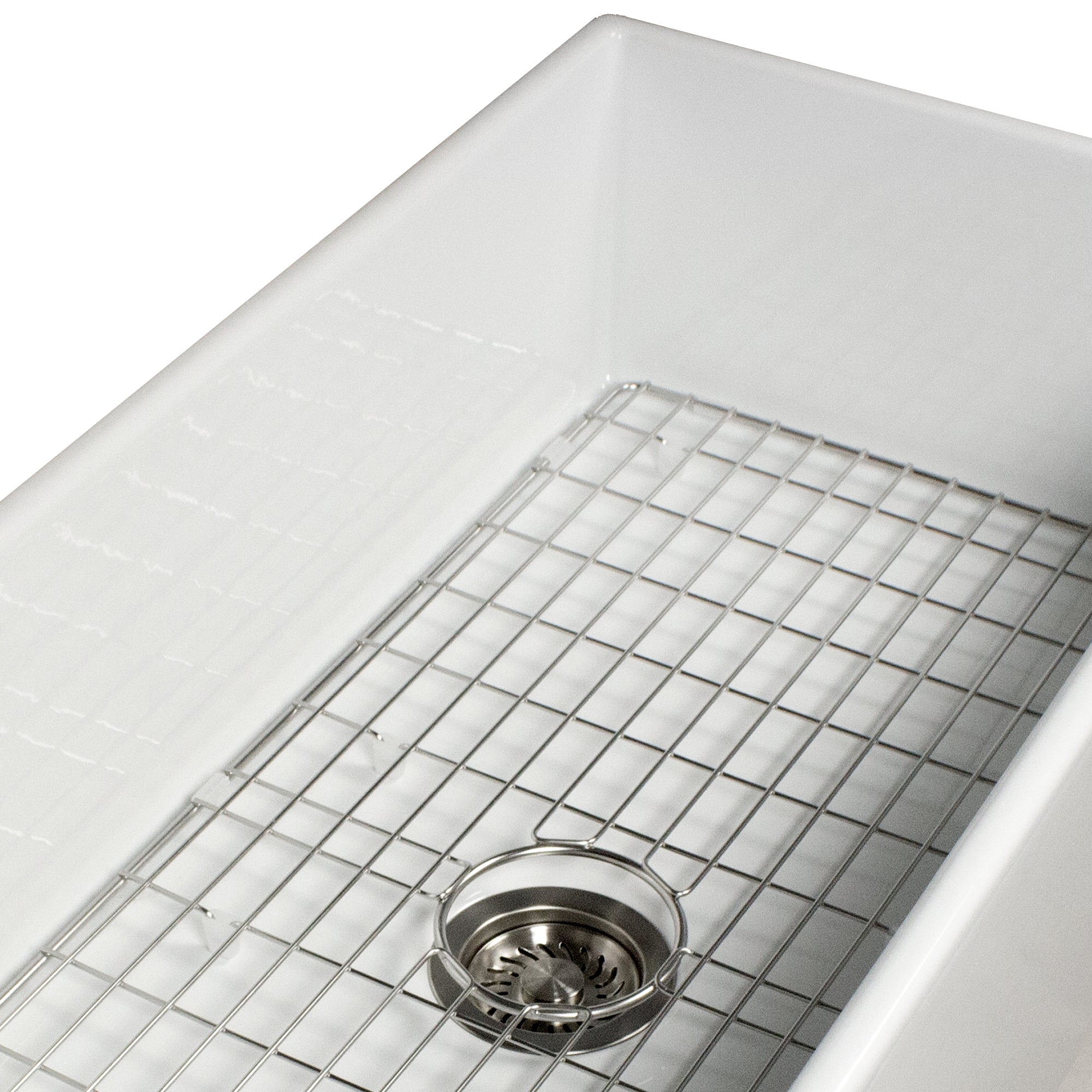 Nantucket T-FCFSRD36 36-inch white fireclay farmhouse sink, view 5