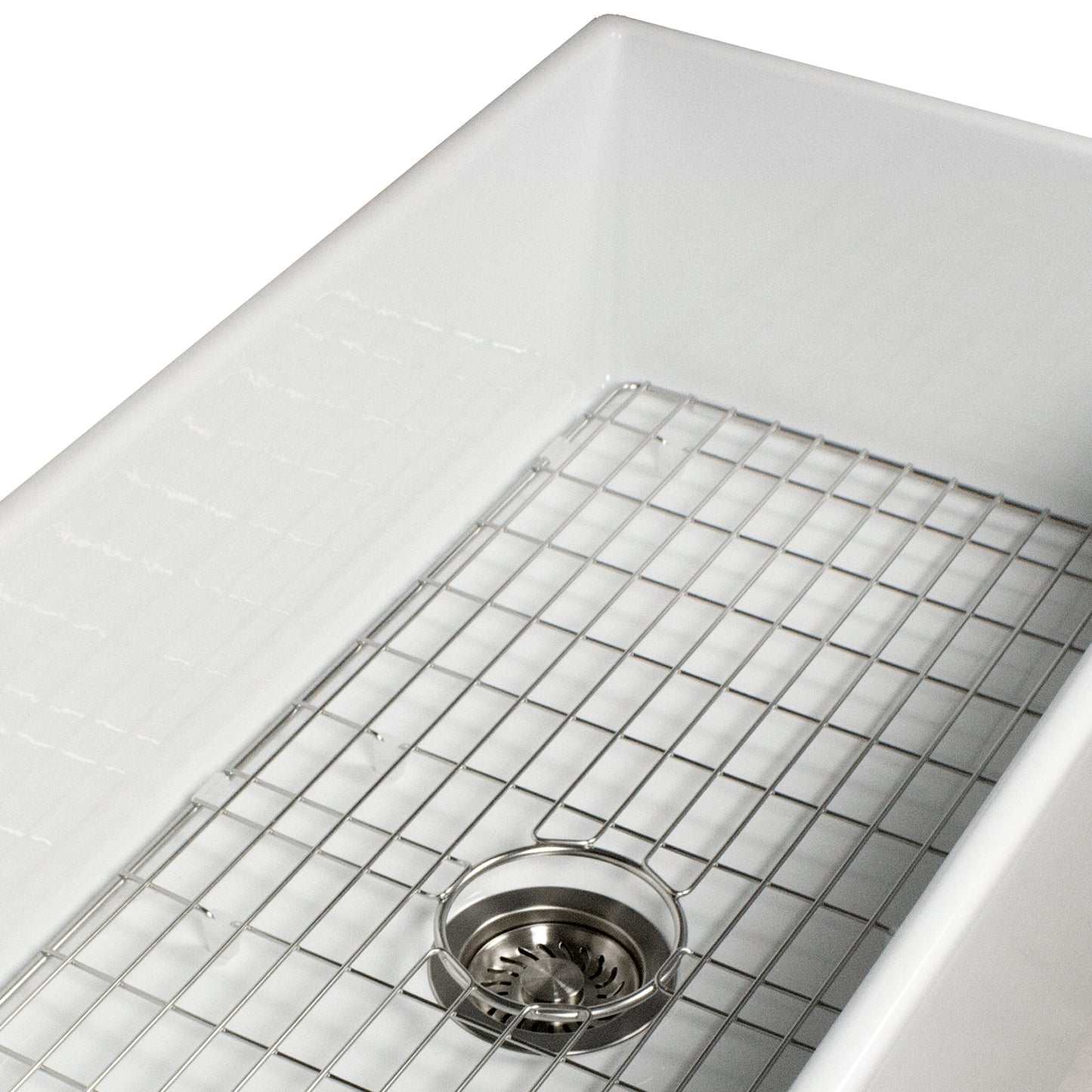 Nantucket T-FCFSRD36 36-inch white fireclay farmhouse sink, view 5